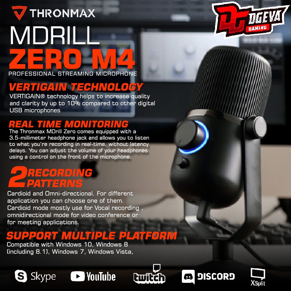 Mic ThronMax Mdrill Zero Profesional Streaming Condenser Microphone THX-M4