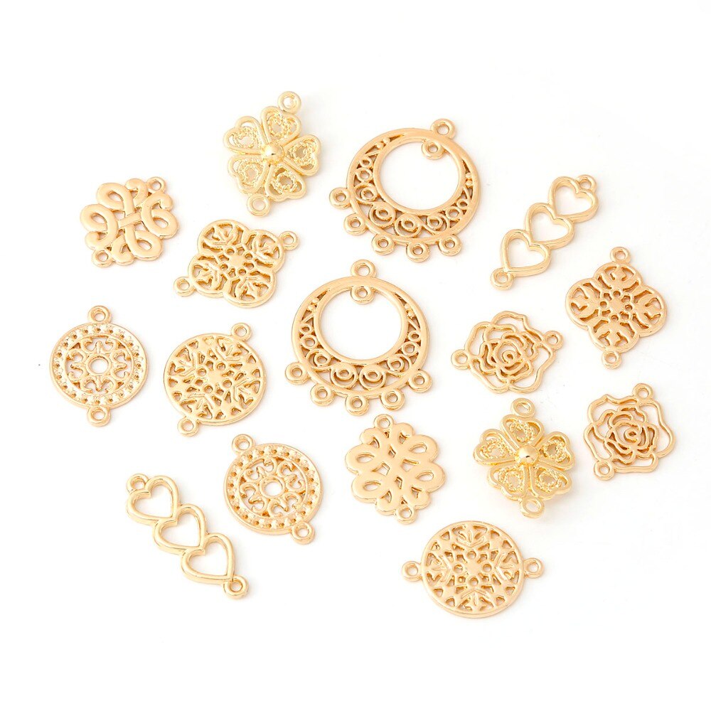 10pcs Konektor Charms Antik Warna Emas Untuk Membuat Perhiasan Anting Gelang Handmade Diy