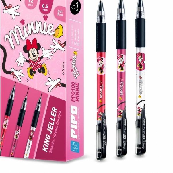

✭ Pipo Disney PPG100 minnie mouse Set Ballpoint gel 12 pcs tinta hitam ◙
