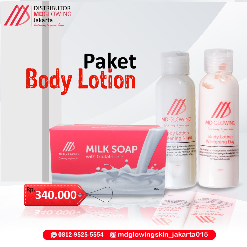 MDGLOWING Paket Body Lotion by md glowing skin The new MD Glowing Distributor Resmi MD GLOWING
