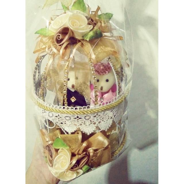 Tempat mahar seserahan perhiasan cincin sangkar burung