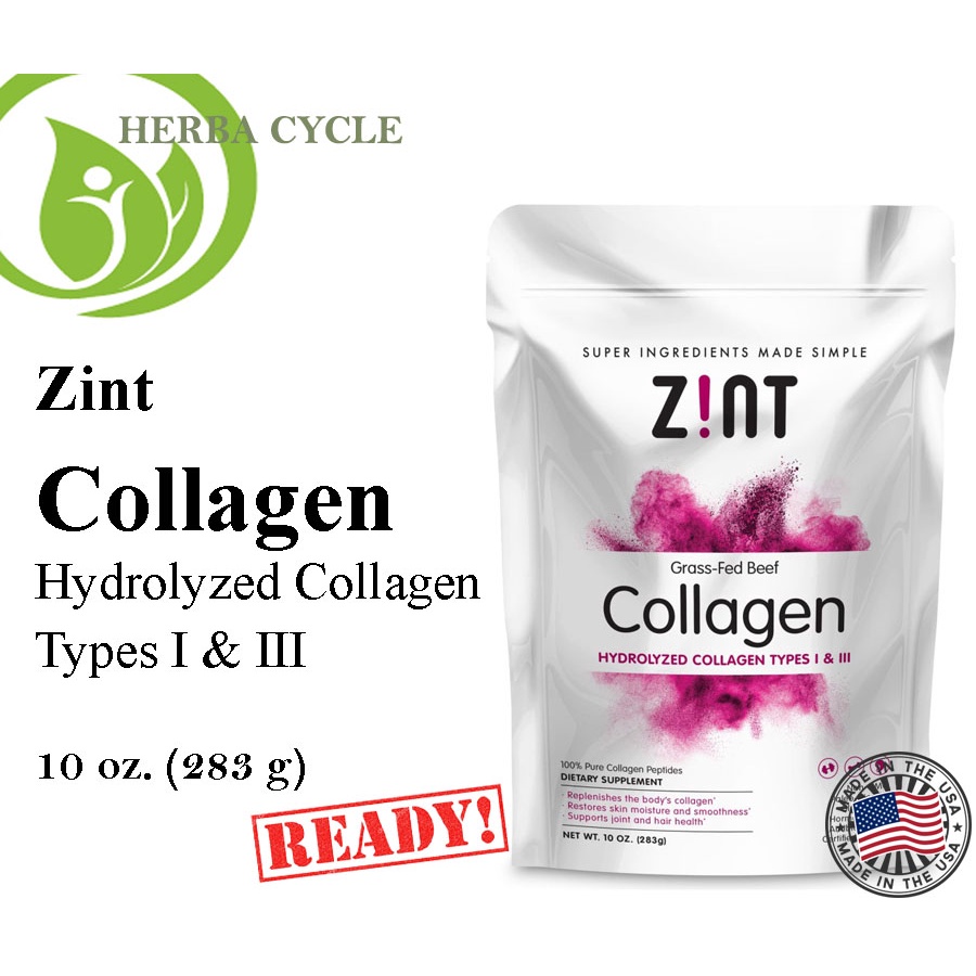 Zint Grass Fed Beef Collagen Types I &amp; III 283 gram ORI USA