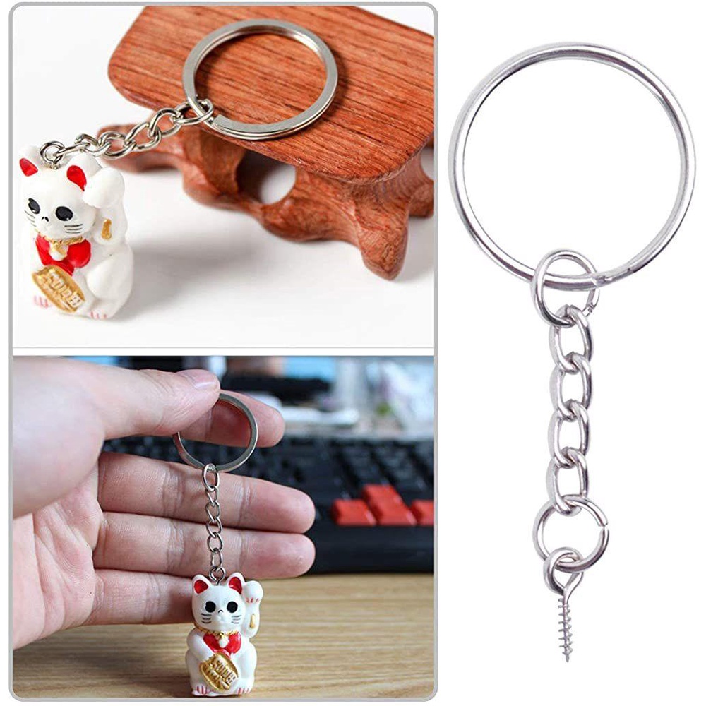 Lily 50PCS Keyring Dengan Sekrup Mata Halus /Pola Lompat Terbuka Cincin Mata Pin DIY Aksesoris