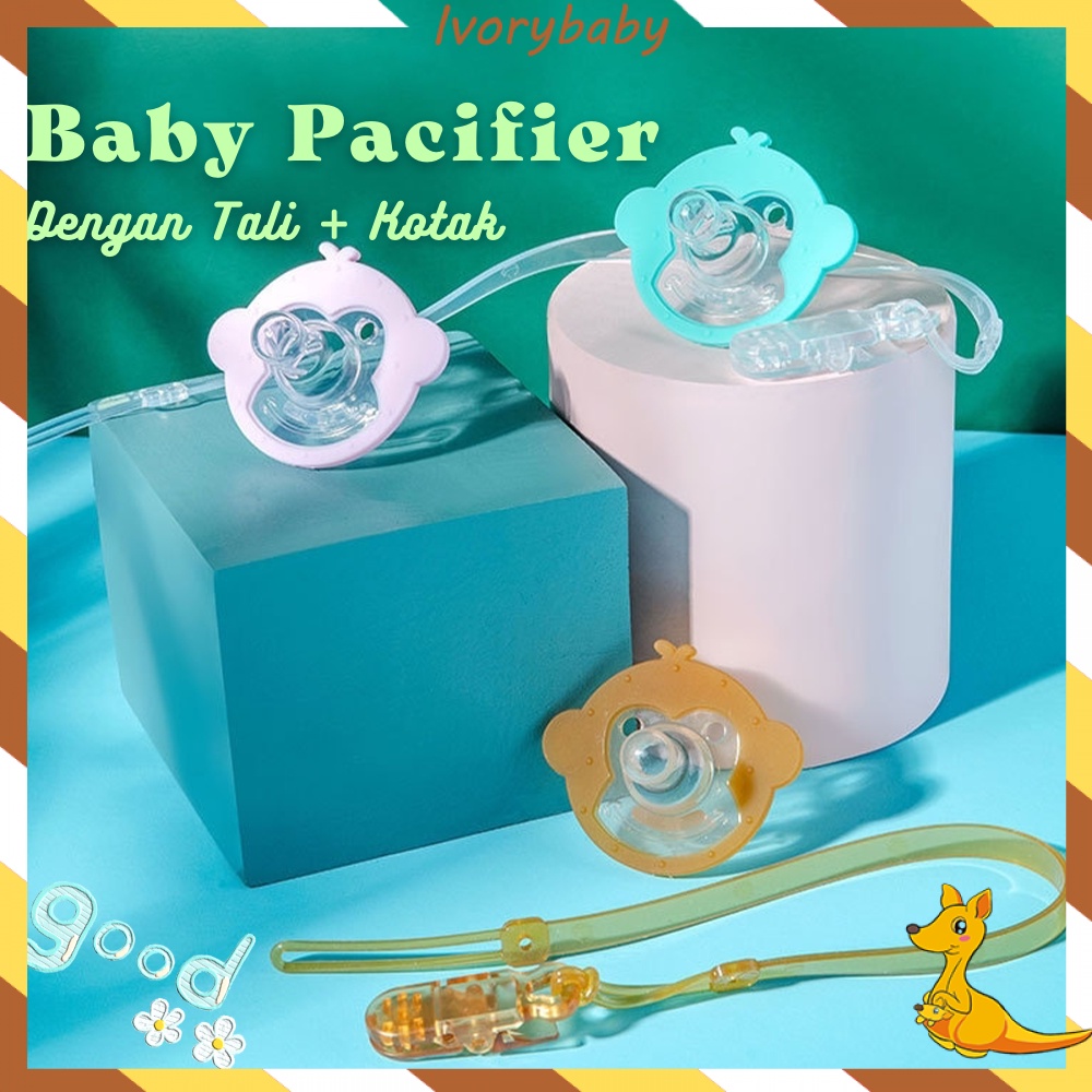 Ivorybaby Dot bayi /Putting bayi/Empeng bayi set dengan tali klip pengikat