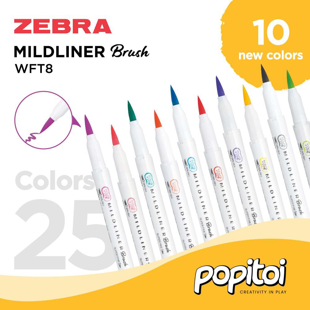 

ZEBRA Mildliner BRUSH Pen Marker Double Ended Highlighter pastel