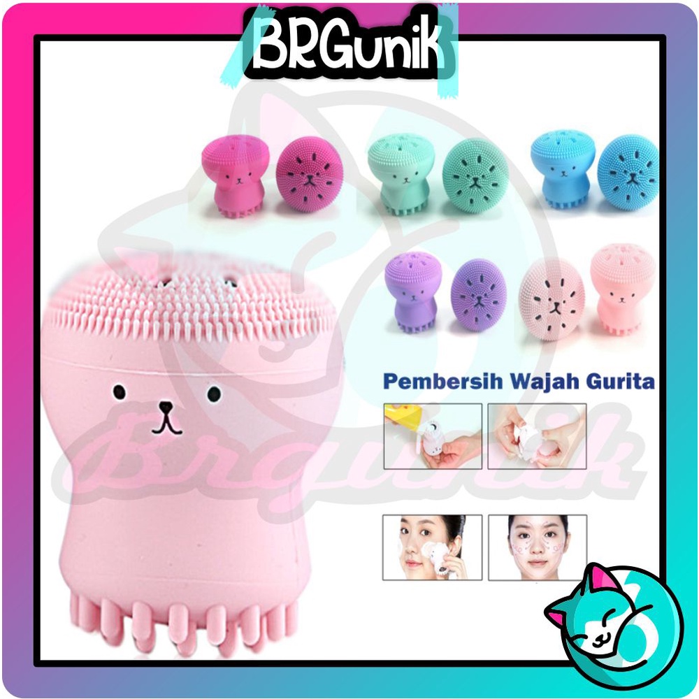 BRGUNIK Alat Pembersih Wajah Silikon / Silikon Cumi / Brush Sikat Pembersih Wajah Gurita R519