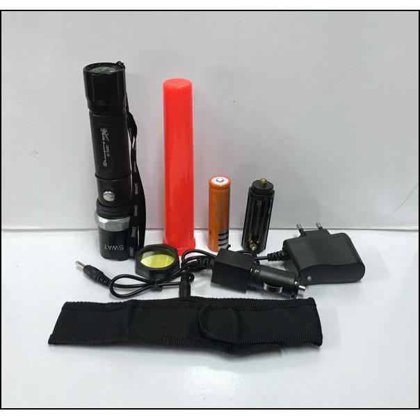 0Zyh Xml T6 Senter Police Swat Lampu Led T6 Sx-8008T Kf34