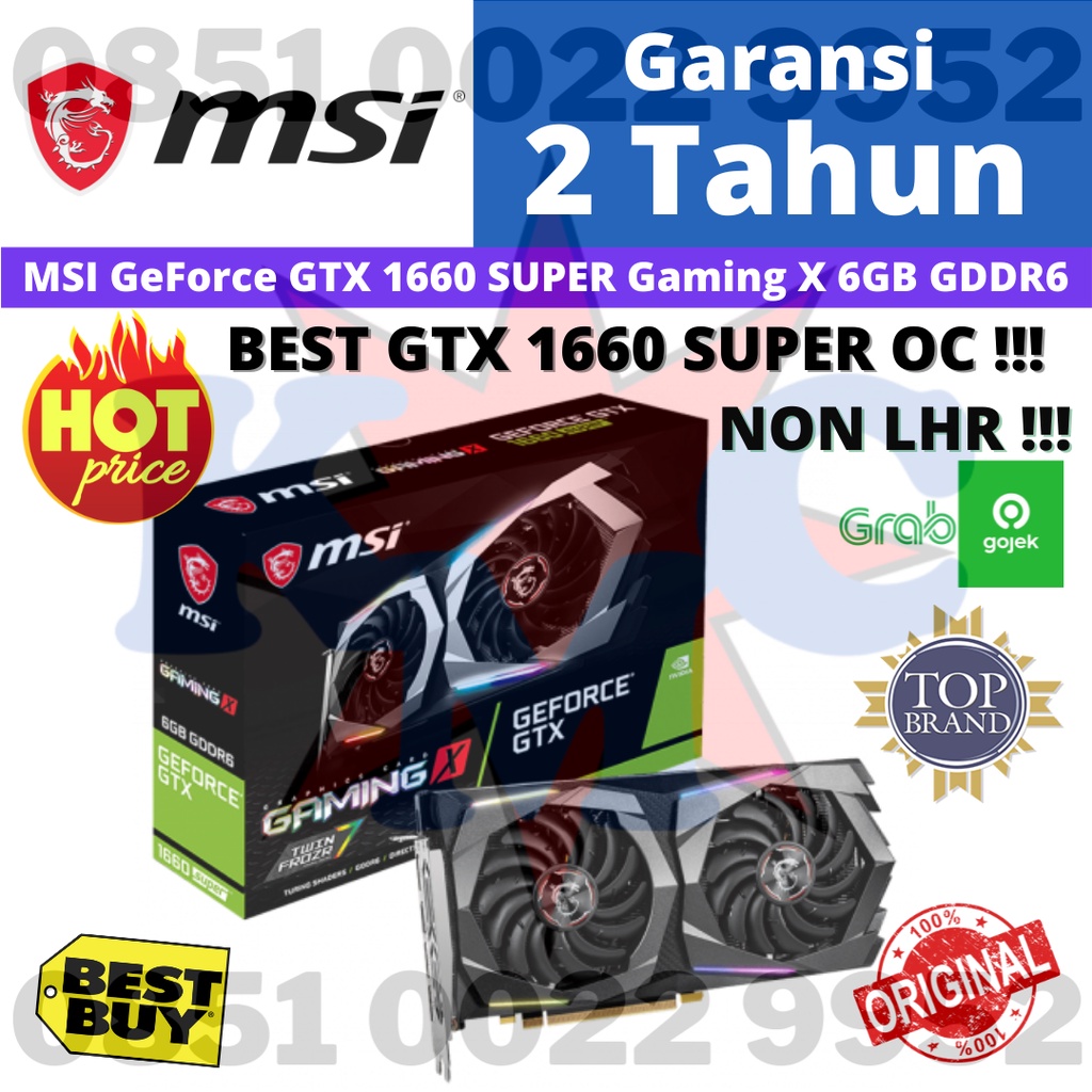 MSI Nvidia GeForce GTX1660 SUPER GAMING X 6 GB DDR6 GTX 1660 SUPER 6GB