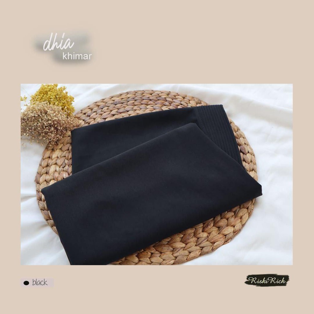 DHIA Khimar Instan Syari Lancip By Riskirich-Black