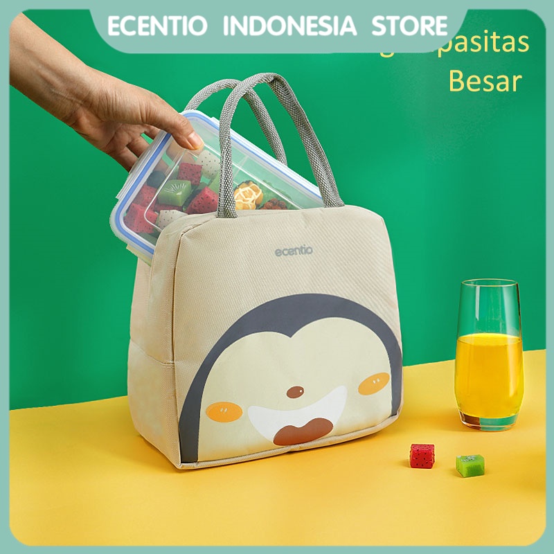 ecentio tas bekal  Lunch Bag /Lunch bag Cooler Bag Tas Bekal Makan Siang /tas makan kapasitas besar