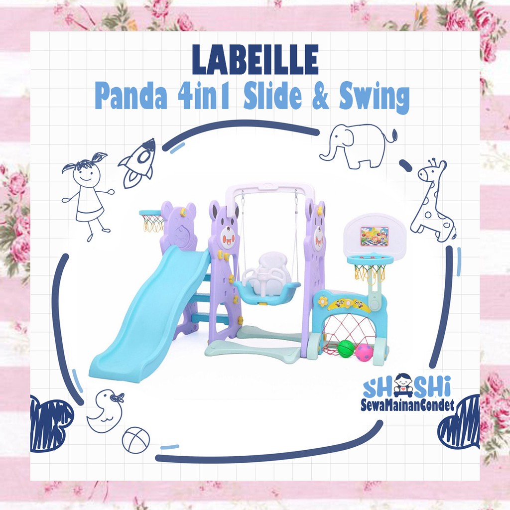 Sewa  Labeille Panda 4in1 Slide n Swing Purple