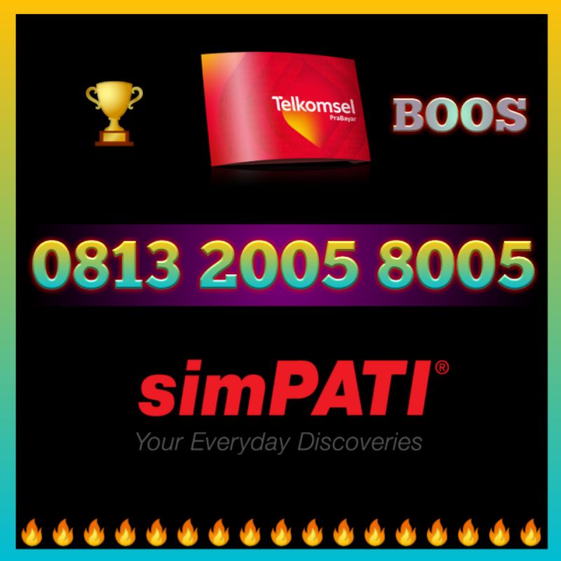 Kartu perdana nomor cantik exclusive TAHUN BOOS special edition simPATI Telkomsel 2005 8005