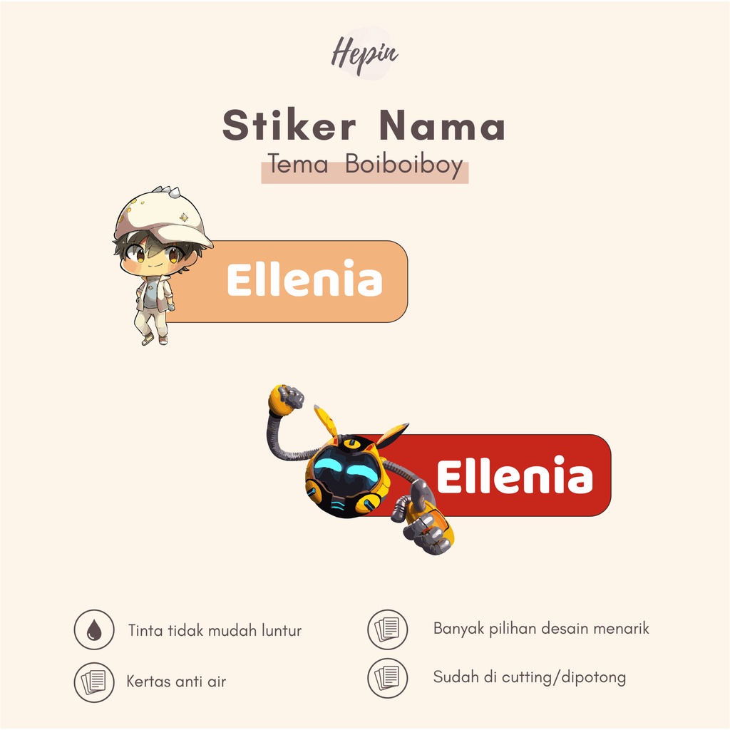 

(90 - 120 pcs) Murah Stiker nama BOIBOIBOY / Stiker Nama Anak Murah / Label Nama Custom waterproff