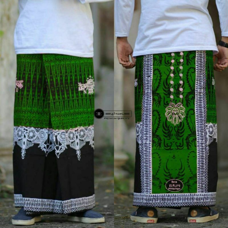 SARUNG BATIK PRIA NU HIJAU SARUNG SANTRI MOTIF NU HIJAU SARUNG HADROH AZZAHIR SARUNG BATIK ELRUMI SA