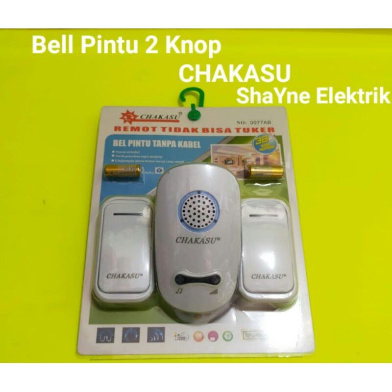 Bel Pintu Rumah Wireless 2 Tombol Chakasu