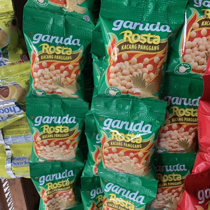 

4eh Garuda Rosta Kacang Panggang Rasa Bawang 11 Gram Renceng Isi 10 Sachet 60Jhh