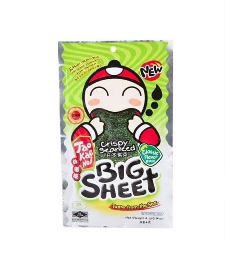 

Tao Kae Noi Big Sheet Classic Original Snack Rumput Laut Produk Import Thailand - 4gr