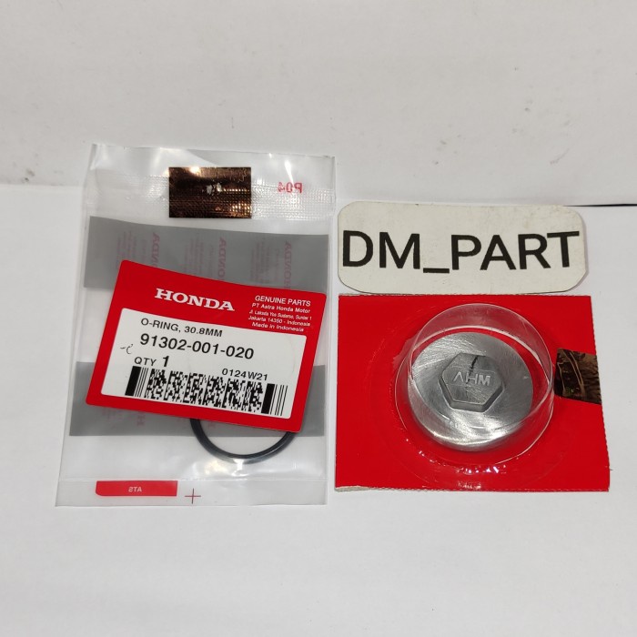 tutup baut filter saringan oli beat spacy scoopy vario 125 asli ori - baut + O-ring