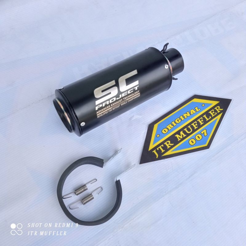 SILINCER KNALPOT SC PROJECT BLACK DOFF INLET 50MM VIXION CBR 150R NINJA 250 FI VARIO NMAX R15 v3