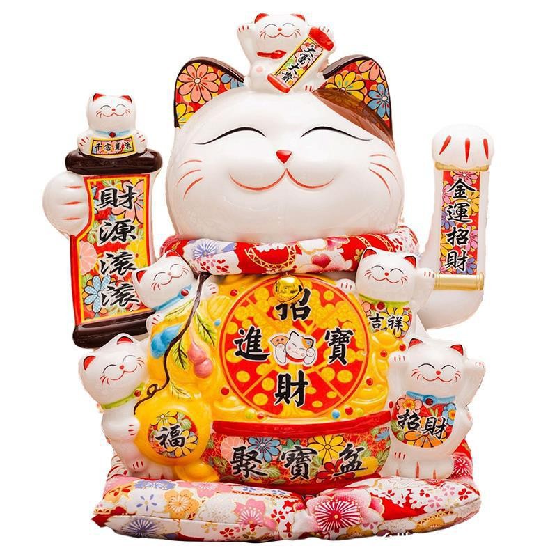 Maneki Neko Tangan Goyang Pajangan Kucing Hoki Besar Jumbo Patung Kado