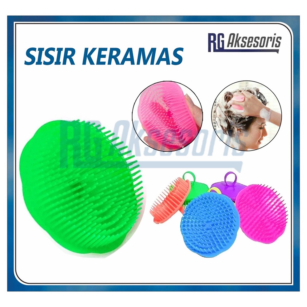 RGAKSESORIS Sisir Keramas Bulat Plastik / Sisir Salon / Perawatan Rambut