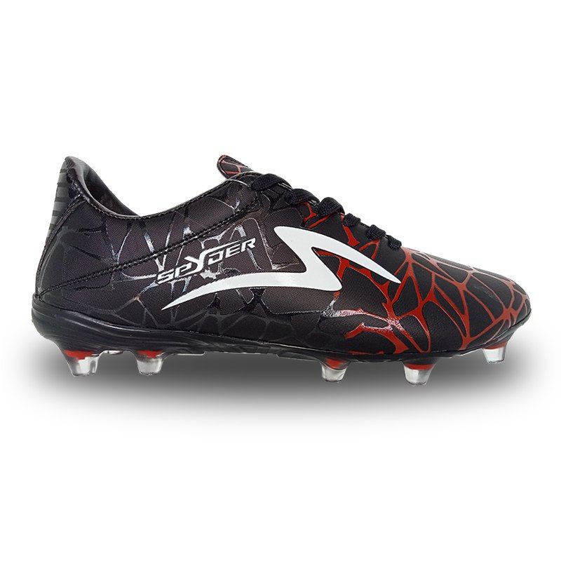 SEPATU BOLA SPECS SPYDER FG HITAM SEPAK BOLA SPORT-Hitam merah