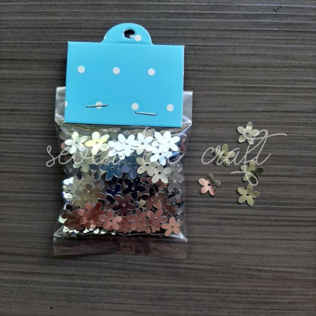 10 gram Payet Ramboci Bunga 1 cm SILVER