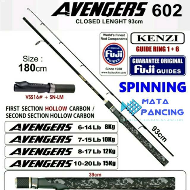 Joran kenzi avengers 602 ring fuji 6-14lb 7-15lb 8-17lb 10-20lb
