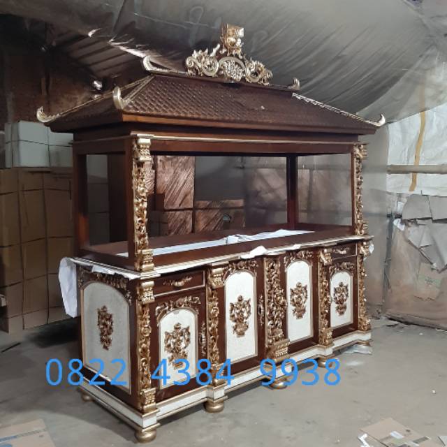 Meja Bufet Aquarium Jati Mewah Ukir Ukiran Original Jati Jepara Almari Hias Kolam Tempat Ikan Hias