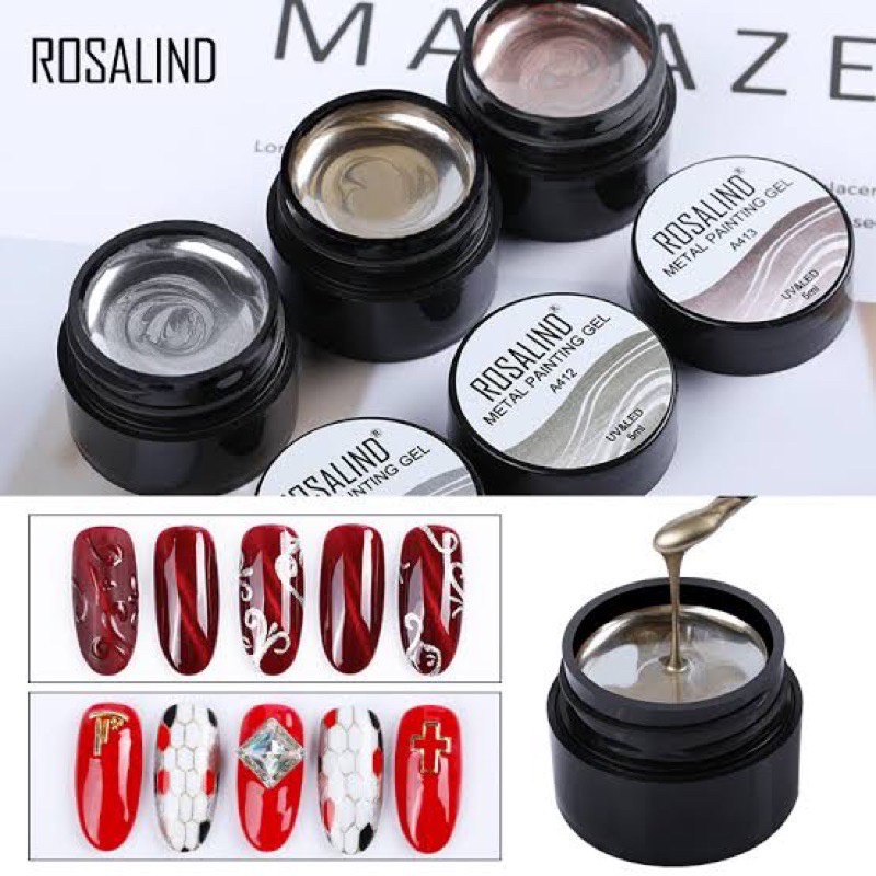 PAINTING GEL ROSALIND Gold / Painting Gel Silver / Painting Gel Liner  / Gel Painting Gold