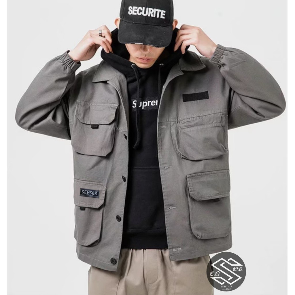 Jaket Semi Parka Pocket SNSR Series / Jaket Parka Pria Sensor / Jaket Kanvas