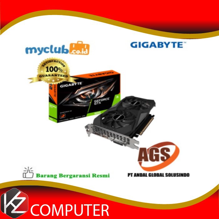 Gigabyte VGA GV-N1656WF2-4GD GeForce® GTX 1650 D6 WINDFORCE 4G