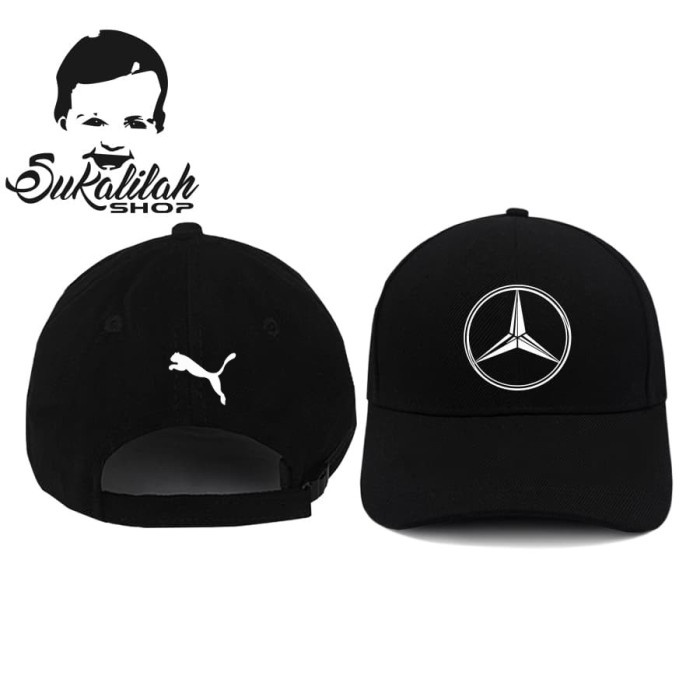 Topi Pria Topi Baseball Caps Mercedes Benz Logo - Hitam(W1R3) Topi Baseball Original 100% Topi Distr