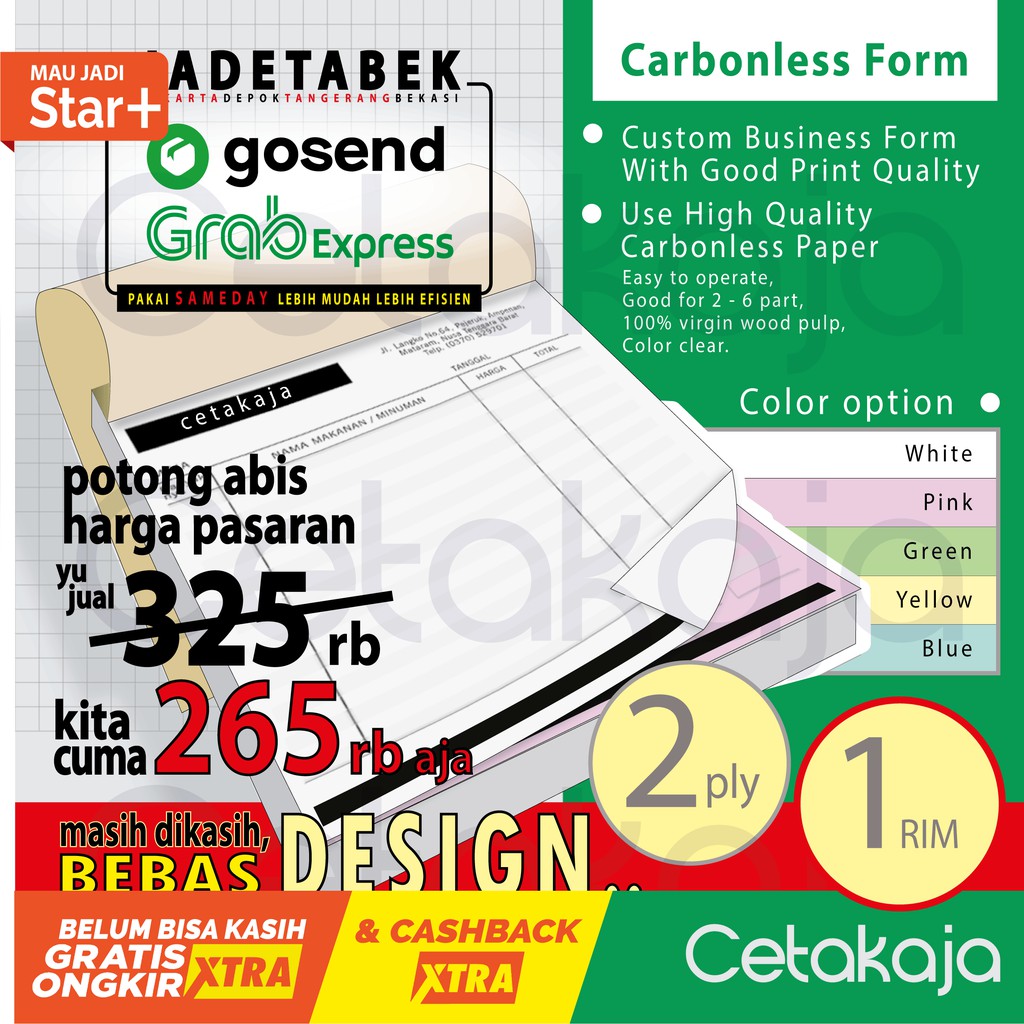 Jual Cetak Nota 1 Rim 2 Ply Rangkap Percetakan Custom Ncr Invoice Bon Surat Jalan 4977