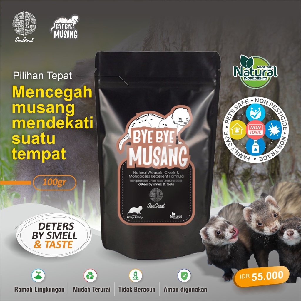 Pengusir Musang Gel SanGreat Bye Bye Musang Repellent non pestisida aman tidak mematikan 100 gr