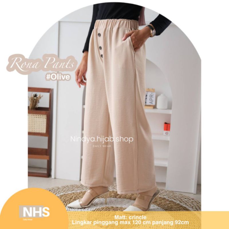 Rona pants celana crincle kulot  jumbo