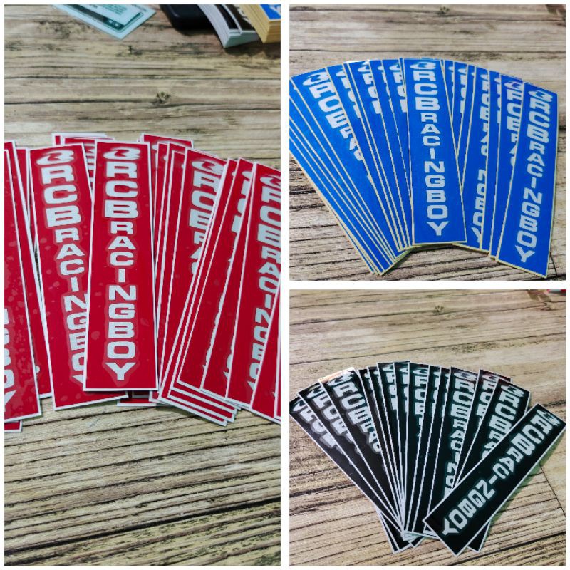 Stiker Motor RCB Racing Boys Shock Bottom Cutting Warna Merah Tulisan Keren Untuk Mempercantik Motor