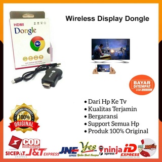 (COD) WIRELESS HDMI DONGEL ANYCASH MIRACAST TV DONGLE HDMI ANYCAST RECEIVER HDMI WIFI / ALAT PENYAMBUNG PENGHUBUNG HP KE TV LED PROYEKTOR INFOKUS ORIGINAL