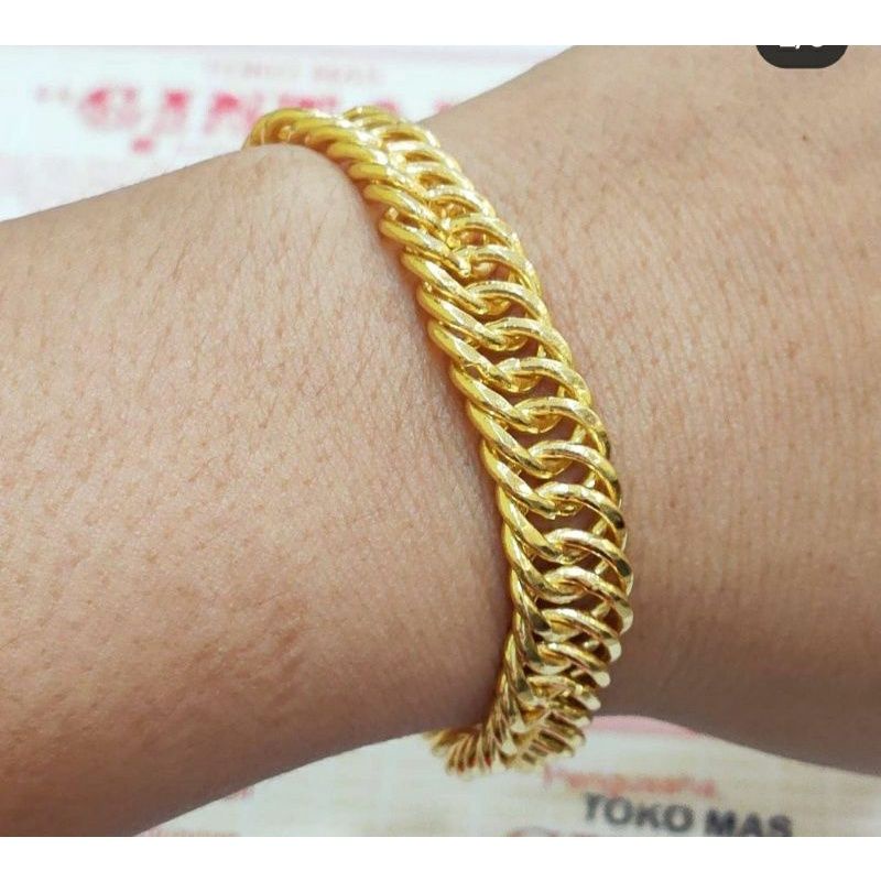 Gelang Rante Papan 50 gram Emas LM/London 24K kadar 99,99%