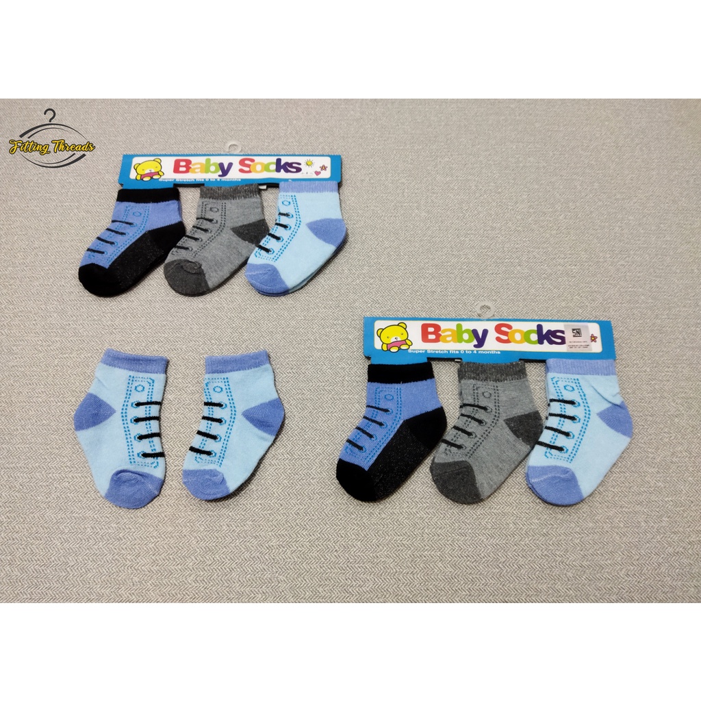 3 Pasang Kaos Kaki Anak Bayi Cowok Laki Laki Newborn