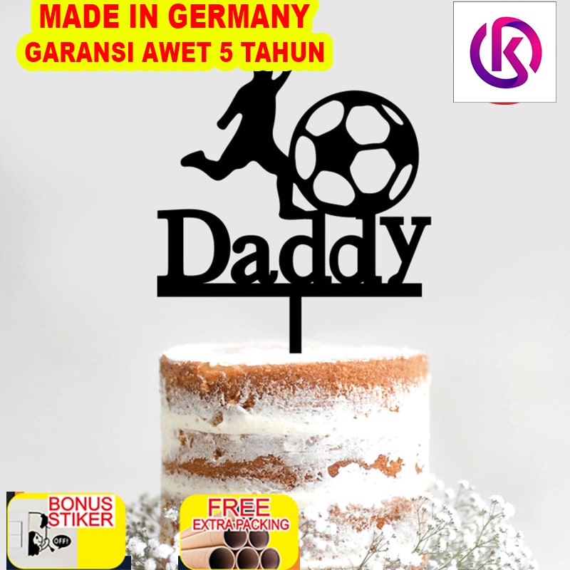 

Promo Custom Cake Topper Soccer ball Hiasan Kue Custom Tulisan Acrylic - 10cm