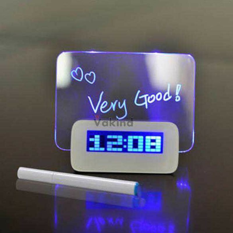 Jam LCD Display Alarm Clock with Memo Board