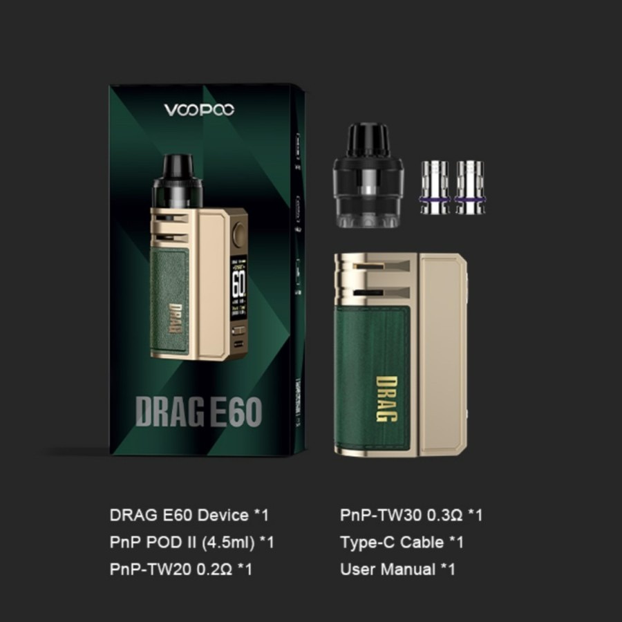 POD MOD DRAG E60 KIT 60W DEVICE VOOPOO DRAG E60 POD MOD KIT AUTHENTIC