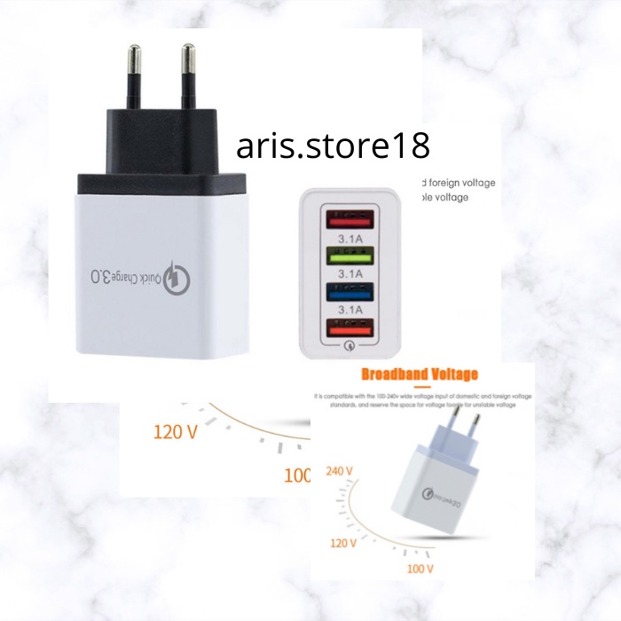 Comfast Charger USB Fast Charging QC3.0 4 Port 3.5A - QC-03 - White