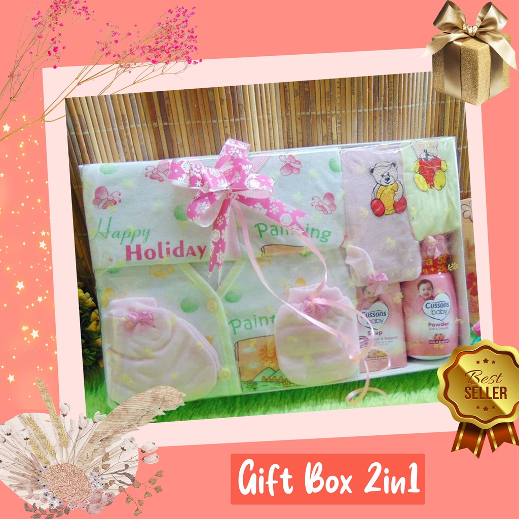 kembarshop [MURAH BANGET!] Hampers Kado Lahiran Bayi Newborn 2in1 Parcel Murmer FREE UCAPAN-2