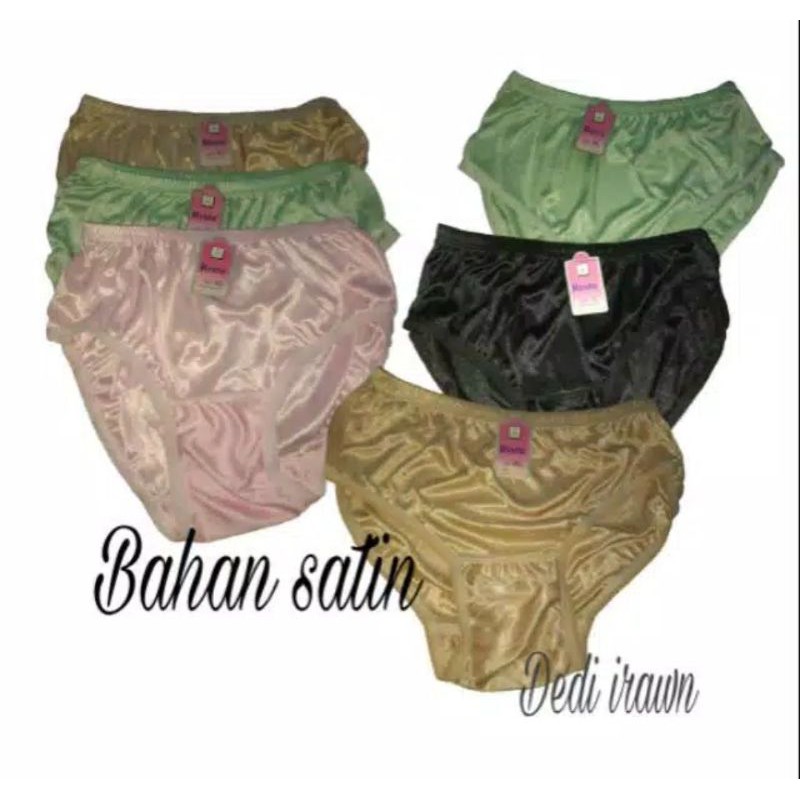 isi 6pcs CELANA SATIN. celana dalam bahan satin. celana dalam satin