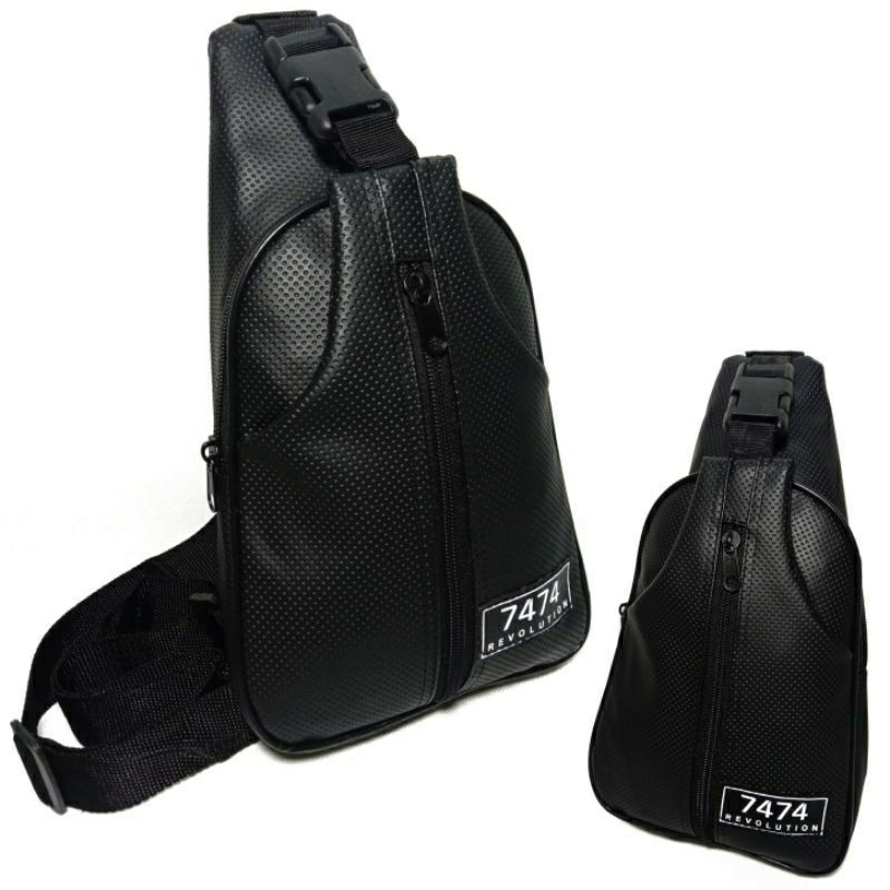 Tas Selempang Pria Kulit PU 03/ Tas Slingbag Cowok/ Tas Waistbag Laki-Laki ( Anti Air )