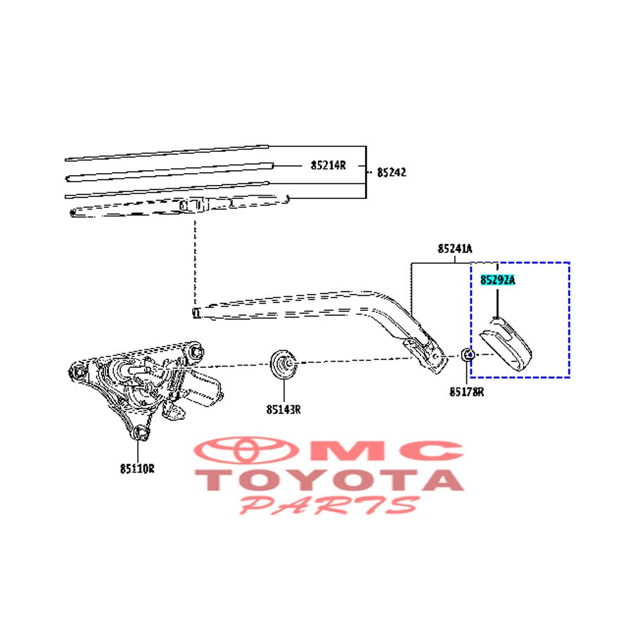 Tutup Cover Baut Arm Wiper Belakang Sienta 85292-0D180