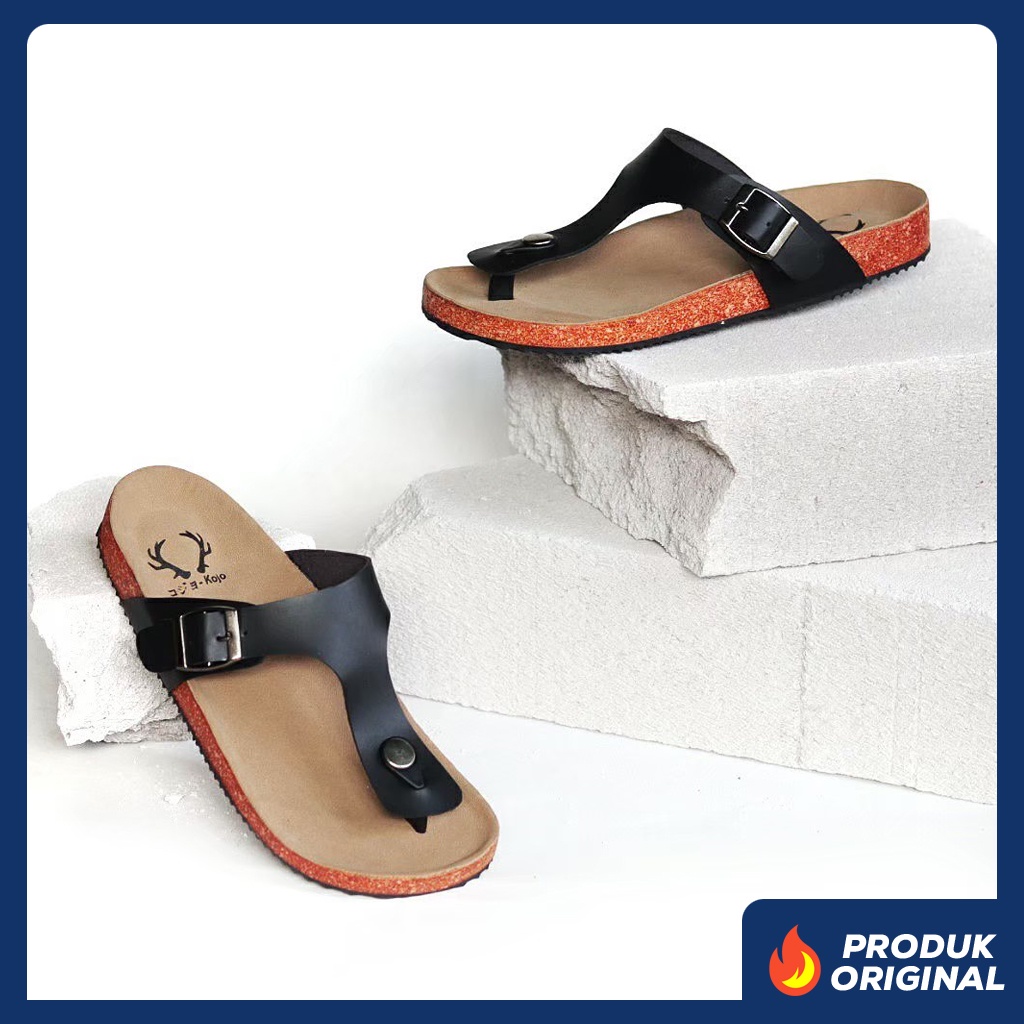 HIRO I BLACK ORIGINAL x KOJO Sandal Jepit Hitam Pria Sendal Casual Simple Jalan Santai Harian Hangout Main Kondangan Kerja Formal Lebaran Flip Flop Remaja Dewasa Bapak Bapak Orang Tua Semi Kulit Premium Distro 1 01 Footwear Keren Terbaru Kekinian Branded