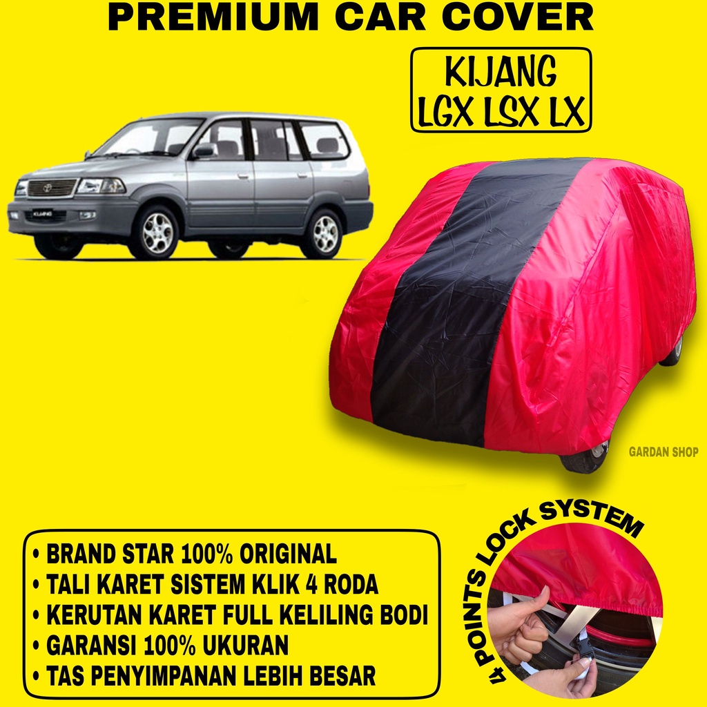 Body Cover KIJANG LGX LSX LX MERAH HITAM Penutup Bodi Mobil Kijang Lgx Lsx Lx Waterproof PREMIUM